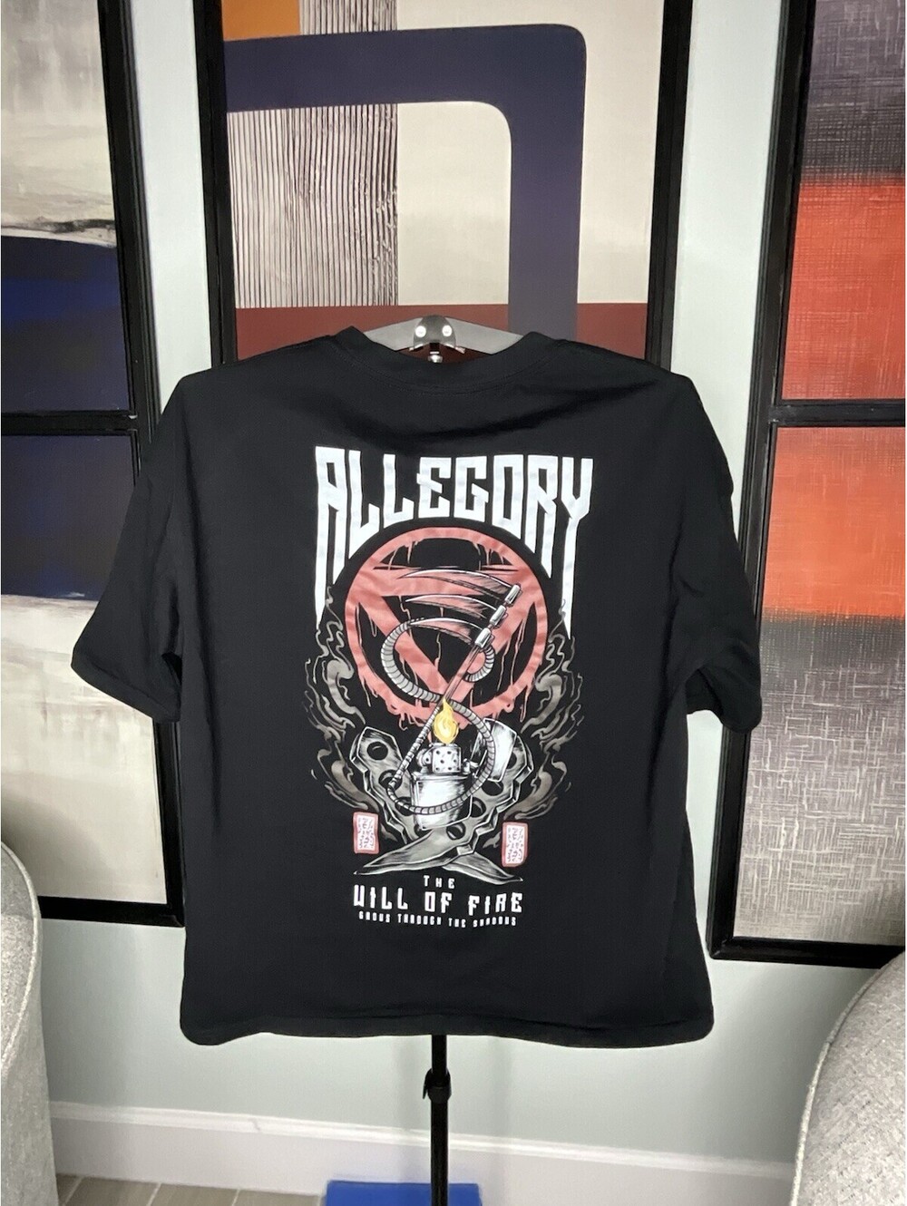 Allegory Threads of Tales Mens 2XL Black Graphic T Shirt Skater Goth Streetwear